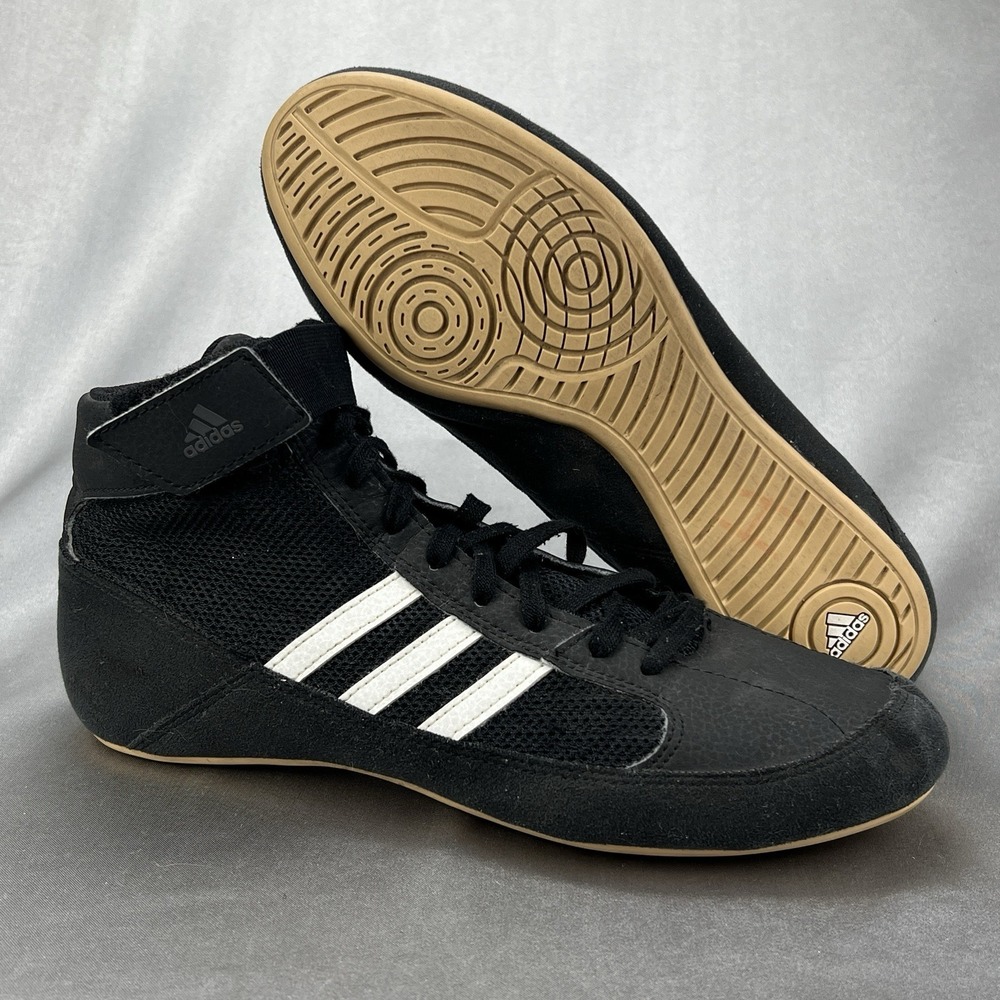ADIDAS HVC‎ 2 Wrestling Shoes Men's Size 7 MMA Boxing Black White Gum AQ3325